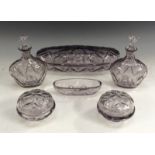 An Orrefors glass dressing table set, designed by Simon Gate,