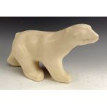 A Lovatts Langley Polar Bear, glazed in white, 18cm high, printed mark,