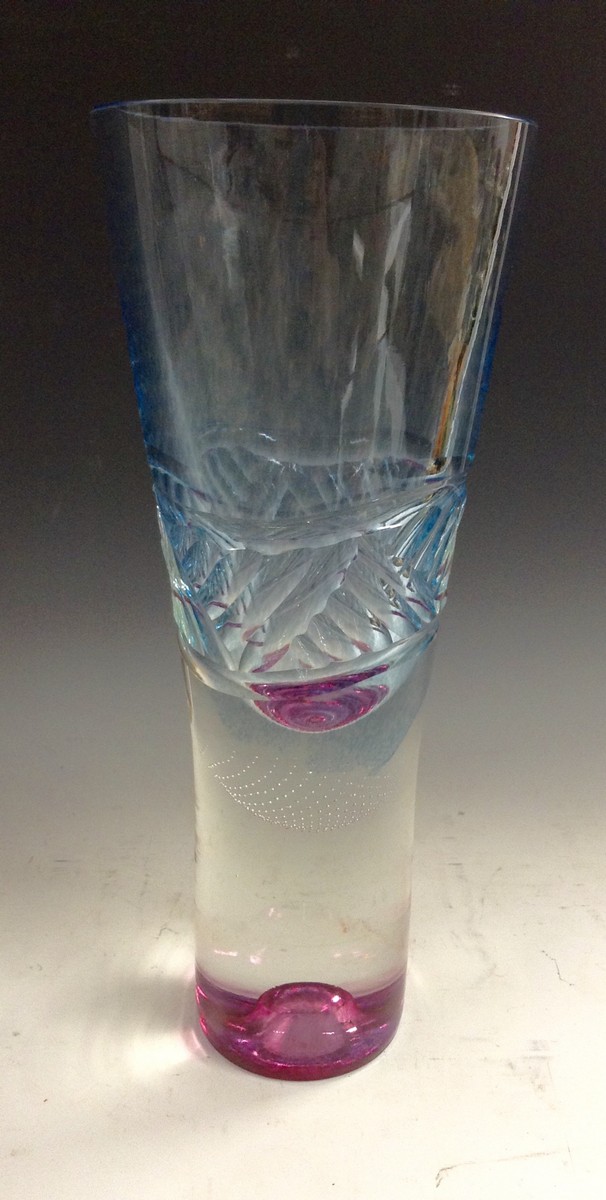 A Caithness Limited Edition Cold Fusion spreading ovoid glass vase,