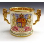 A Paragon bone china commemorative loving cup,