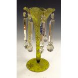 A late Victorian uranium-type glass trumpet lustre,