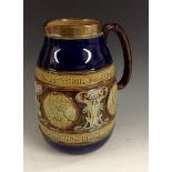 A Doulton Lambeth ovoid stoneware jug,