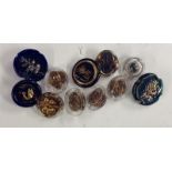 A set of four Bimini type oval glass buttons,