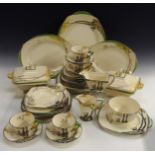 A Burleigh Ware Art Deco Pan table service, shape 772000,