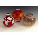 A Schneider cameo glass compressed vase,