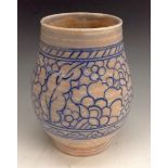 A Charlotte Rhead Crown Ducal Persino pattern ribbed ovoid vase,