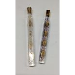 A George III Oxford teardrop lavender clear glass scent bottle,