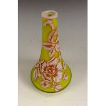 A Thomas Webb three colour diminutive glass cameo vase,