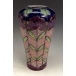 A Royal Doulton stoneware tapering cylindrical vase,