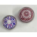 An Old English millefiori glass paperweight,