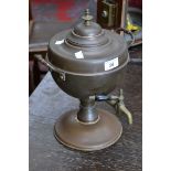 An early 20th century copper tea urn/samovar, brass tap,