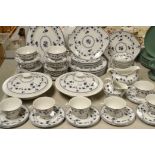 A Royal Doulton York Town dinner service comprising, six dinner plates, six side plates,