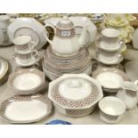 A J&C Meakin table service, comprising tureen, octagonal dinner plates, teapot, sugar bowl,