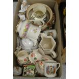 Ceramics - a Victorian Bishop and Stonier Mikado pattern jug; others teapots; Royal commemorative's;