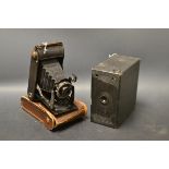 Cameras - a Voightlander Bessa folding camera, cased; a J.B.