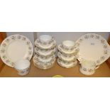 A Minton Spring Bouquet tea service for six, including milk and sugar, cake plate,