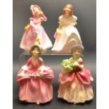 Royal Dalton figures - Bo Peep (HN1811); Cissie (HN1809); Lynsey (HN3043);