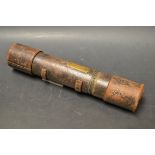 A 19th century four draw brass and leather mounted four-draw telescope, by J.H. Steward, London,