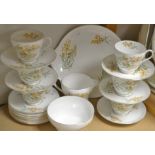 A Shelley golden broom twenty-one piece tea service pattern no.