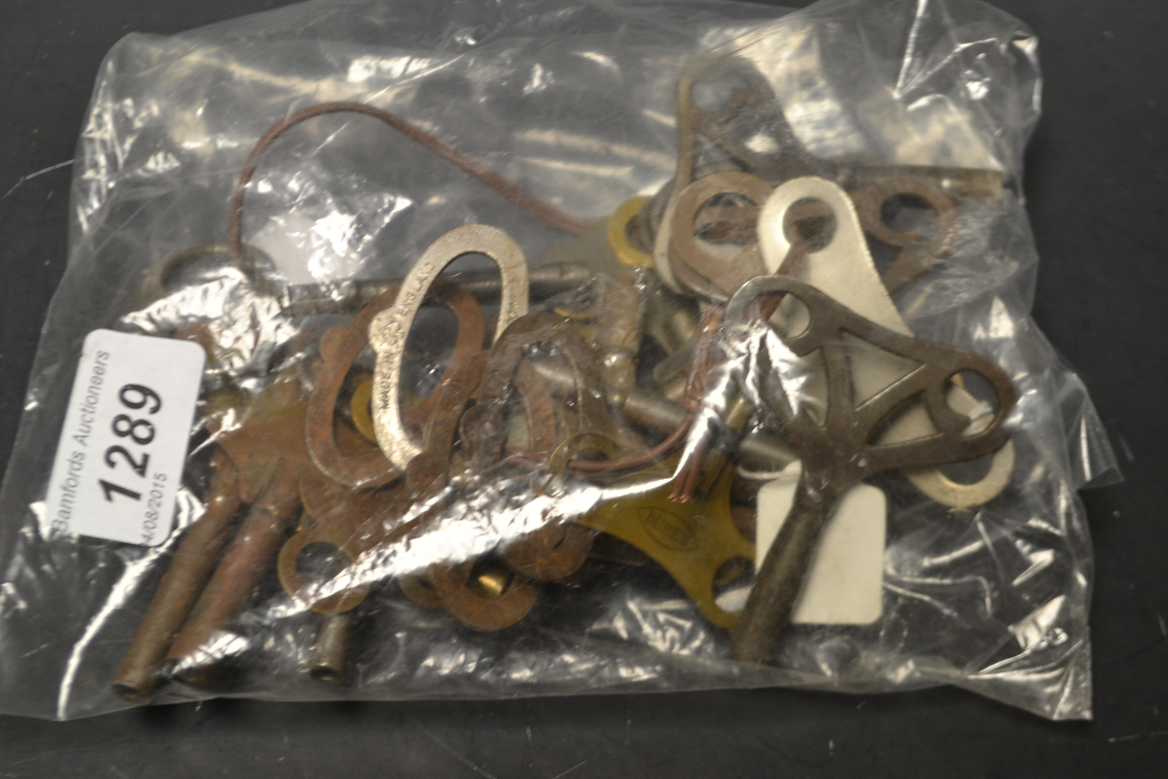 19th century brass and steel clock keys (25)