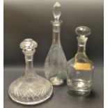 A large cut glass domed decanter;