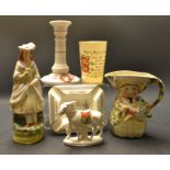 Ceramics - a Staffordshire figure of a classical figure of a lady;  W.H.