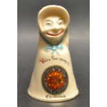 Suffragette interest - an Arcadian China crested ware bell, votes for woman,