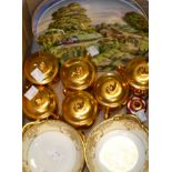 Ceramics - a set of six Noritake porcelain gold and cream bowls;