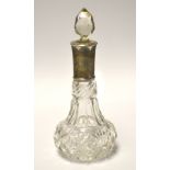 A cut glass scent bottle with silver mount, Chester,
