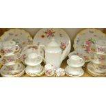 A Royal Crown Derby Posie tea service comprising, six side plates,