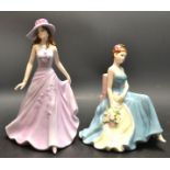 A Coalport Ladies of Fashion figure, Emma, boxed; another, Special Birthday,