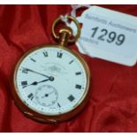 A Thomas Russell gold plated top wind pocket watch
