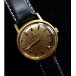 A Zenith gold caped and stainless steel case gentleman's wristwatch, gold coloured dial, quartered,