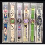 Swatch Watches -  a D J Ten-Strikes, Rave wrist watch GK 134, others;  Thermas, Discobolus,