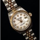 Rolex -a lady's Oyster Perpetual Date just Superlative Chronometer 18ct gold and stainless steel