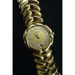 A Raymond Weil Adagio 9935 18ct gold electroplated quartz wristwatch, gold coloured dial,