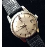 Omega - a vintage 1960's Seamaster automatic wrist watch, textured dial, baton markers,