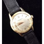 Vacheron Constantin - a gentleman's 14ct gold cased dress wrist watch, brushed silvered dial,