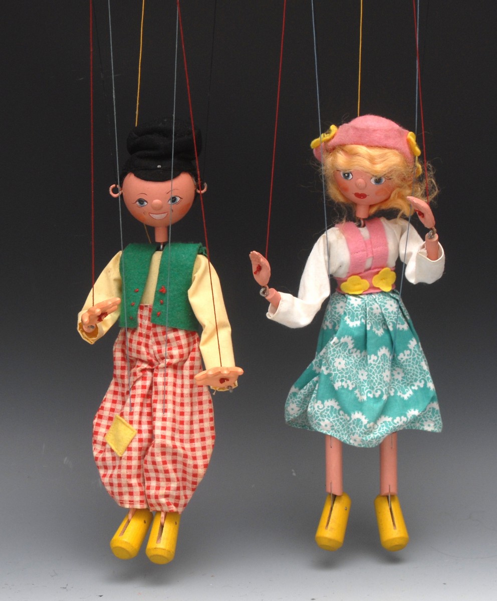 SS Tyrolean Girl - Pelham Puppets SS Range, wooden ball head, blond  hair, painted features,