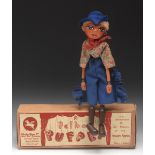 Wonky Toy SS Cowgirl - Wonky Toy SS Range  puppet, turned round head with painted features,