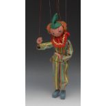 SS Clown - Pelham Puppets SS Range, round wooden head, painted features, blue eyes, composite hands,