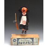 SM Witch - Pelham Puppets SM Range, wooden ball head, black hair, painted features, green eyes,