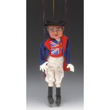 SL John Bull - Pelham Puppets SL De Luxe Range, hollow moulded head, painted features, blue eyes,