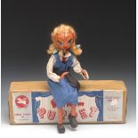 SS School Girl - very rare, Pelham Puppets SS Range, round wooden head, painted features, blue eyes,