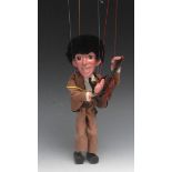 SL Pop Group Brown Suited Guitarist - Pelham Puppets SL Range, moulded original head, black hair,