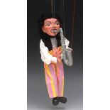 SL Pop Group Sax Player - Pelham Puppets SL Range, moulded  head,  black hair, painted features,