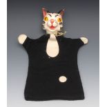 GL Cat - rare, Pelham Puppets Glove GL Range, moulded head, yellow eyes, black patches, c.
