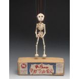 LS Skeleton - Pelham Puppets LS Range, wooden  head , ball body, painted white with black features,