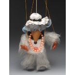 Madame Cholet, from the Wombles - Pelham Puppets brown felt face, blue and white felt eyes,