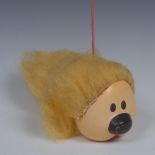 Mini  Dougal - Pelham Puppets, finger puppet, composite head, black nose and eyes, red tongue,